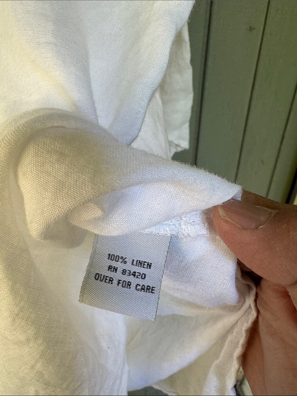 White Linen Tunic Top L - Picture 5 of 5